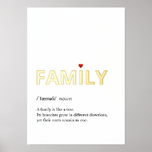 Impressions Dorure Citation de la FAMILLE minimaliste or blanc