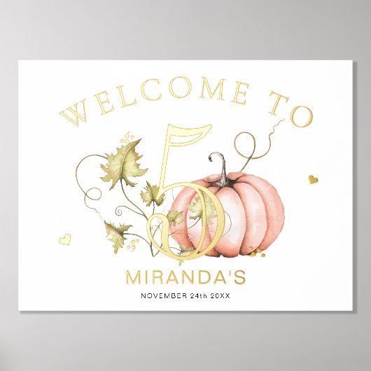 Impressions Dorure Citrouille Automne Numéro d'anniversaire Signal (Recto)