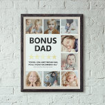 Impressions Dorure Classement Stepdad | Collage photo Bonus Dad<br><div class="desc">Cette Fête des Pères, montrez à votre père bonus spécial combien il veut vous dire avec cette impression unique et touchante 5 étoiles de papier d’aluminium. Doté d'un magnifique collage photo de votre famille, ce gardien imprimé capture un lien vraiment spécial. Personnalisé avec le mot "Bonus Dad" et le nom...</div>