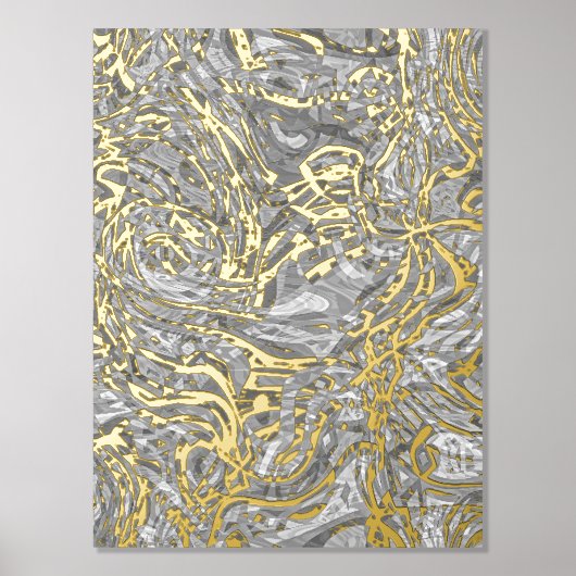 Impressions Dorure Classy Funky Gold Wavy Swirls Art Motif (Recto)