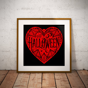 Impressions Dorure Coeur d'Halloween, Forme de Coeur Rouge, Vacances