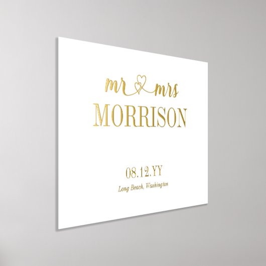 Impressions Dorure Coeurs M. & Mme Nom Mariage Date (Poser)