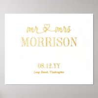 Coeurs M. & Mme Nom Mariage Date