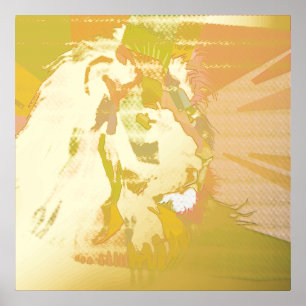 Impressions Dorure Conception Pop Art Prismatique Colorée Lion-62501