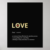 Impressions Dorure Définition de l'or noir minimal LOVE (Recto)