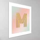 Impressions Dorure Dégradé vert de menthe rose initiale du monogramme (Poser)