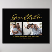 Impressions Dorure Design élégant script photo grand-père feuille cad (Recto)