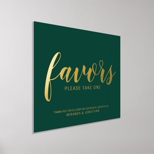 Impressions Dorure Design moderne mariage de script Faveurs émeraude  (Poser)