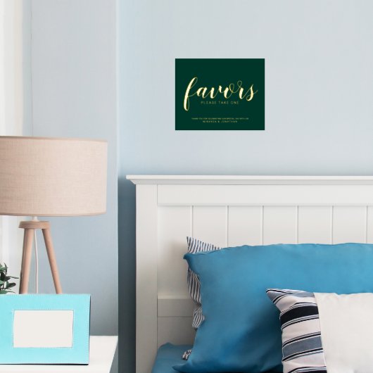 Impressions Dorure Design moderne mariage de script Faveurs émeraude  (In situ (chambre))