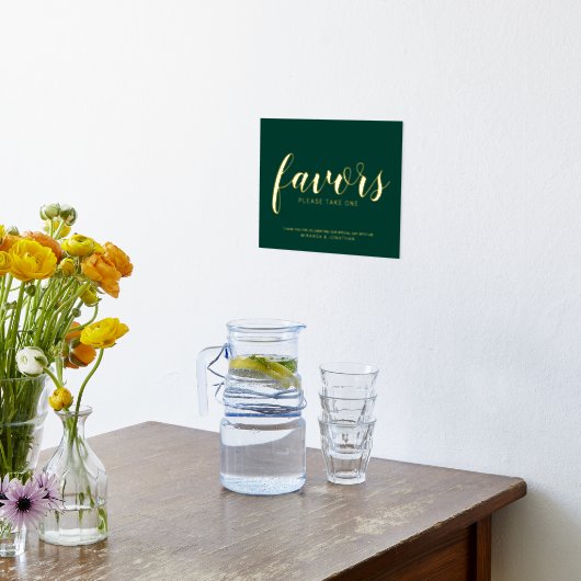 Impressions Dorure Design moderne mariage de script Faveurs émeraude  (Couchage (Cuisine))