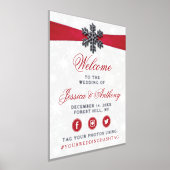 Impressions Dorure Diamante Flocon de neige et Ruban rouge Mariage d' (Poser)