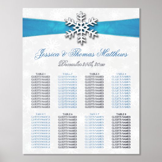 Impressions Dorure Diamante Snowflake & Blue Ribbon Mariage d'hiver (Recto)