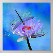 Impressions Dorure Dragonfly on Water Lily w Foil Name Foil Prints (Recto)