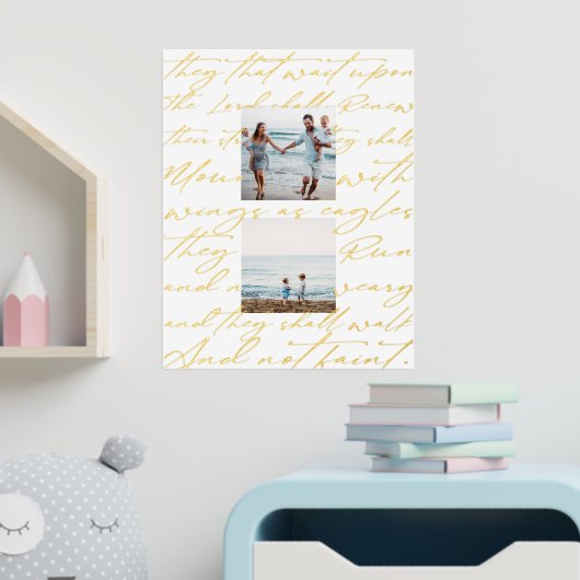 Impressions Dorure Écriture Attendre sur le Seigneur Deux photos (In Situ (Pépinière))