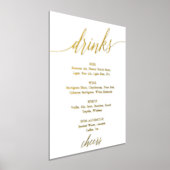 Impressions Dorure Elégant Gold Foil Calligraphy Mariage Boisson Menu (Poser)