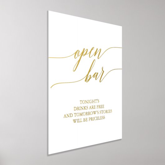 Impressions Dorure Elégant Gold Foil Calligraphy Mariage Open Bar (Poser)