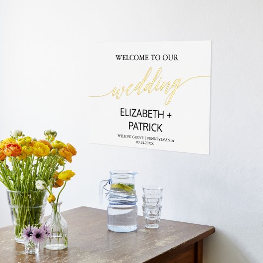 Impressions Dorure Elégant Gold Foil et Mariage noir Bienvenue (Couchage (Cuisine))