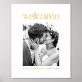 Impressions Dorure Elegant Gold Foil White Photo Mariage Affiche de b (Recto)
