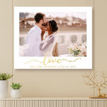 Impressions Dorure Élégant Love Calligraphie Script Mariage Photo Gol<br><div class="desc">Élégante calligraphie Script Love Couple Mariage Photo Gold Foil Poster Imprimer Décor</div>