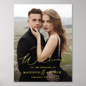 Impressions Dorure Élégant Mariage de script Gold Foil Affiche de bie (Recto)