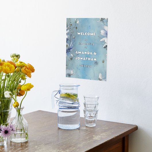Impressions Dorure Élégant Mariage Floral Bleu Welcome Pile Signal (Couchage (Cuisine))