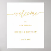 Impressions Dorure Élégant Mariage réel Foil Welcome Signal vertical (Recto)