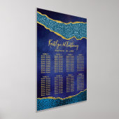 Impressions Dorure Elégant Marine Blue & Gold Agate Mariage Siège (Poser)