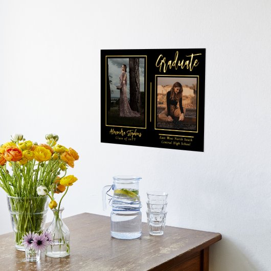 Impressions Dorure Élégant Moderne Script Texte Deux Photo (Couchage (Cuisine))