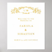 Impressions Dorure Élégant monogramme de crête botanique Signal de bi (Recto)