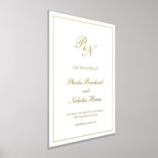 Impressions Dorure Élégant Monogramme Formal Or Mariage traditionnel (Poser)