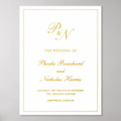 Impressions Dorure Élégant Monogramme Formal Or Mariage traditionnel (Recto)