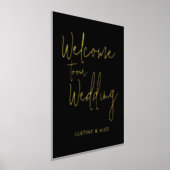 Impressions Dorure Élégant Noir Calligraphie Or Mariage de bienvenue (Poser)