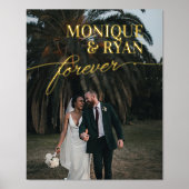 Impressions Dorure Élégant romantique Vos noms Forever Mariage Photo (Recto)