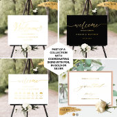 Impressions Dorure Élégant script de foil réel Mariage panneau d'hôte