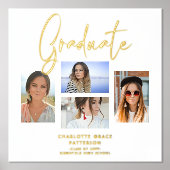 Impressions Dorure Élégant Script Multi Photo Graduate (Recto)