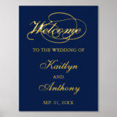 Impressions Dorure Élégant script "Welcome" Real Foil Mariage Signal (Recto)