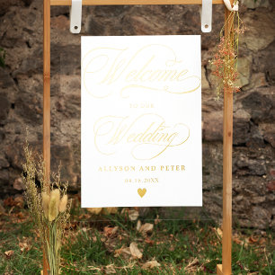 Impressions Dorure Elégante calligraphie chic or mariage accueil