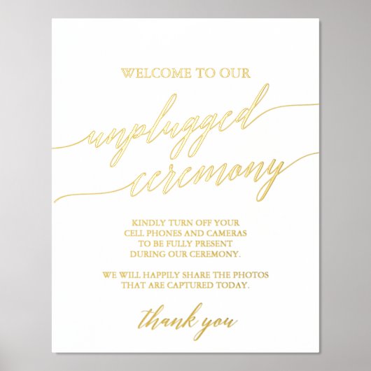 Impressions Dorure Élégante Calligraphie Or Foil Cérémonie débranchée (Recto)