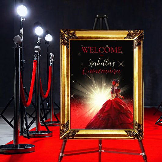 Impressions Dorure Elégante Parties scintillant Red Faux Quinceañera