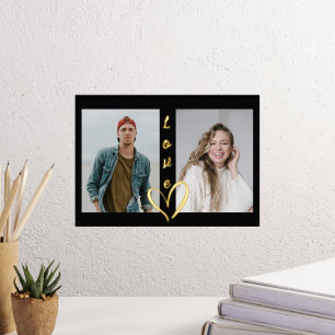 Impressions Dorure Elégante photo de coeur minimale avec Amour