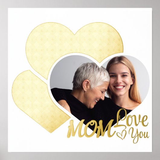 Impressions Dorure Elégante photo de famille - vous aimer maman (Recto)