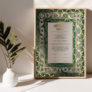 Impressions Dorure Emerald Green cérémonie islamique Nikkah