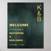 Impressions Dorure Émeraude verte moderne Black Welcome Gold Foil (Recto)