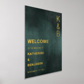 Impressions Dorure Émeraude verte moderne Black Welcome Gold Foil (Poser)