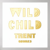 IMPRESSIONS DORURE  ENFANT SAUVAGE | NOMS DATE TEXTE MODIFIABLE OR (Recto)