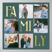 Impressions Dorure Famille Chic Multi Photo Sarcelle (Recto)