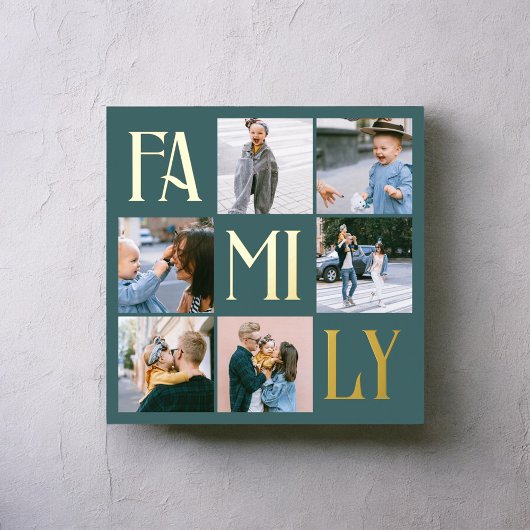 Impressions Dorure Famille Chic Multi Photo Sarcelle