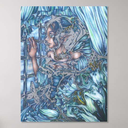 Impressions Dorure Fée de givre vue d'un hiver saphir (Recto)