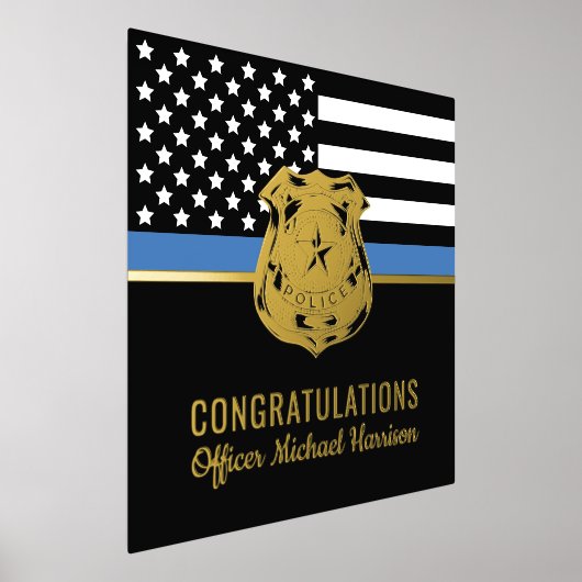 Impressions Dorure Félicitations à la Police Blue Line Flag (Poser)