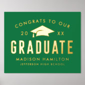 Impressions Dorure Félicitations à notre Graduate Green Graduate Part (Recto)